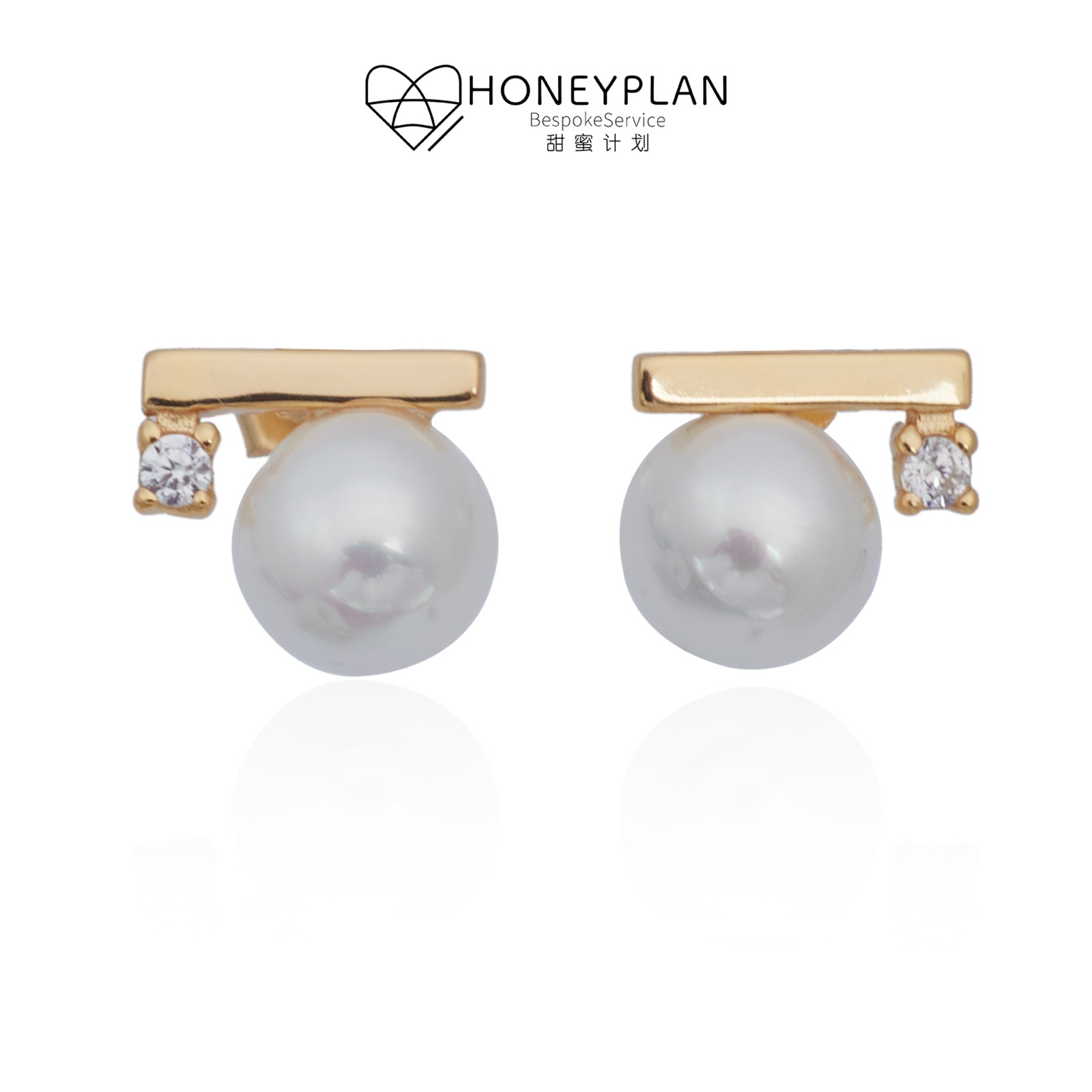 HONEY PLAN/甜蜜计划 925银仿珍珠耳饰 简约气质贝珠耳钉耳饰特