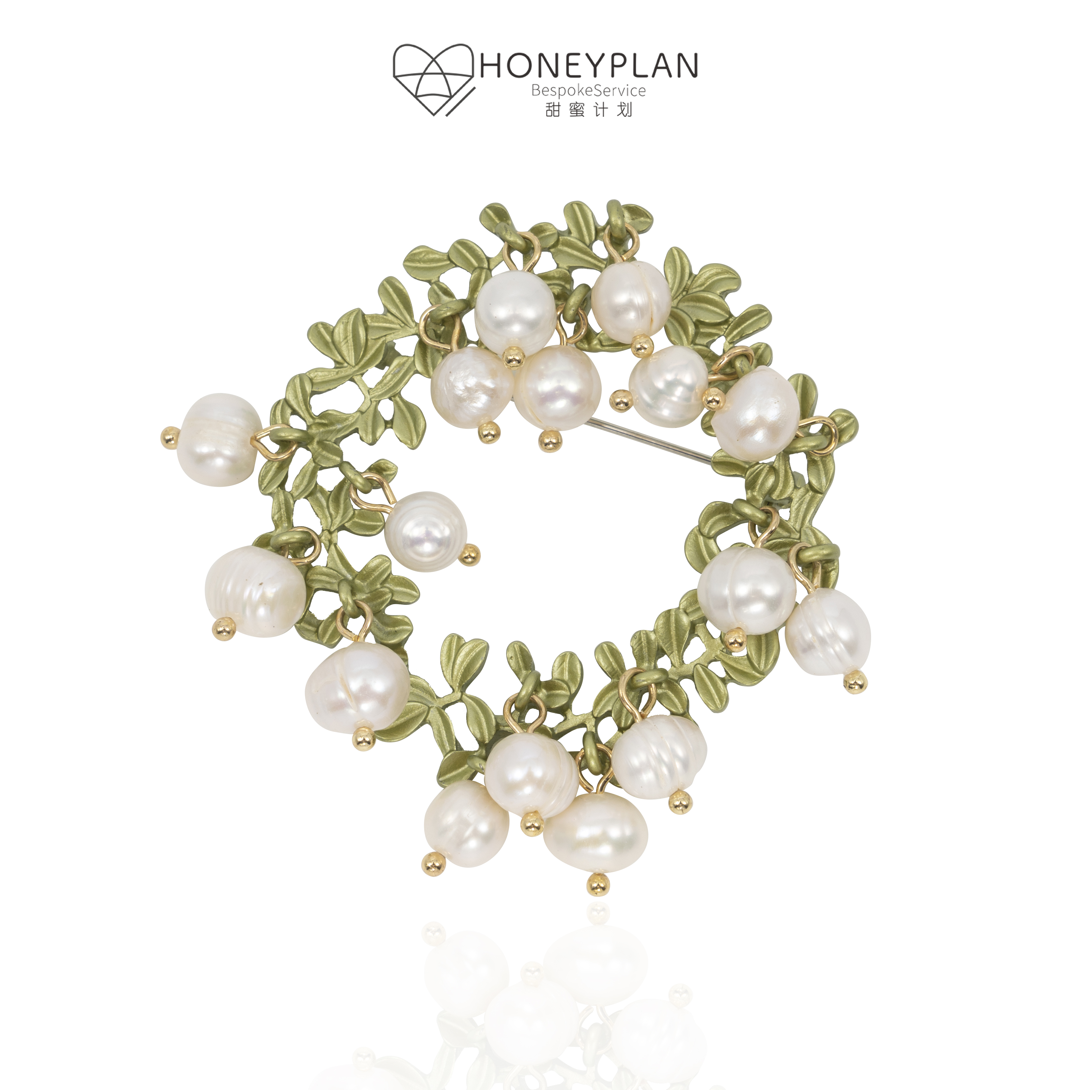 HONEY PLAN/甜蜜计划 合金胸针 时尚百搭浪漫植物烤漆花环胸针