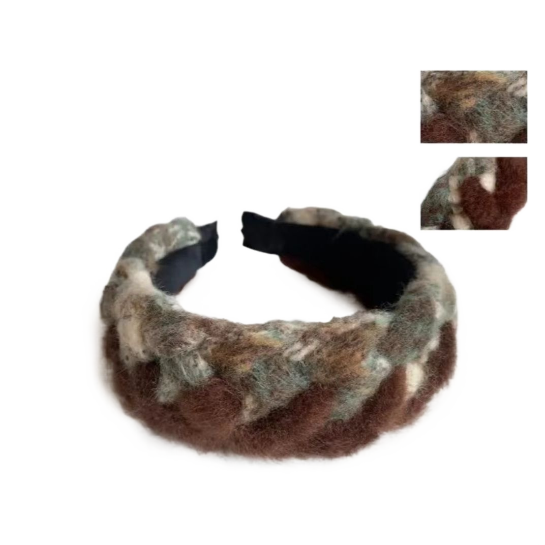 2023年新款波西米亚秋冬编织气质小香风六股辫发箍宽边复古发捆