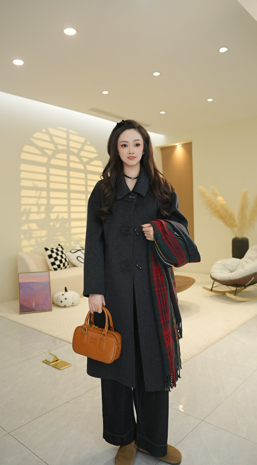 【新年回馈】新款娃娃领中长款双面绵羊毛减龄显瘦时尚女羊毛大衣