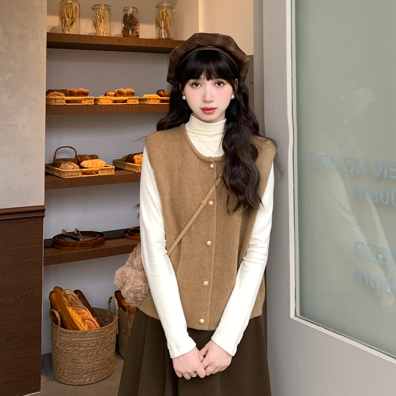 慕兔时尚百搭毛衣打底针织衫女2023年秋季新款甜美风设计感上衣