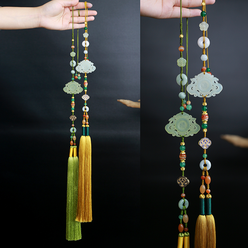 九天-汉服玉佩背云古风禁步压襟步腰坠流苏国风挂件腰饰压裙坠穗