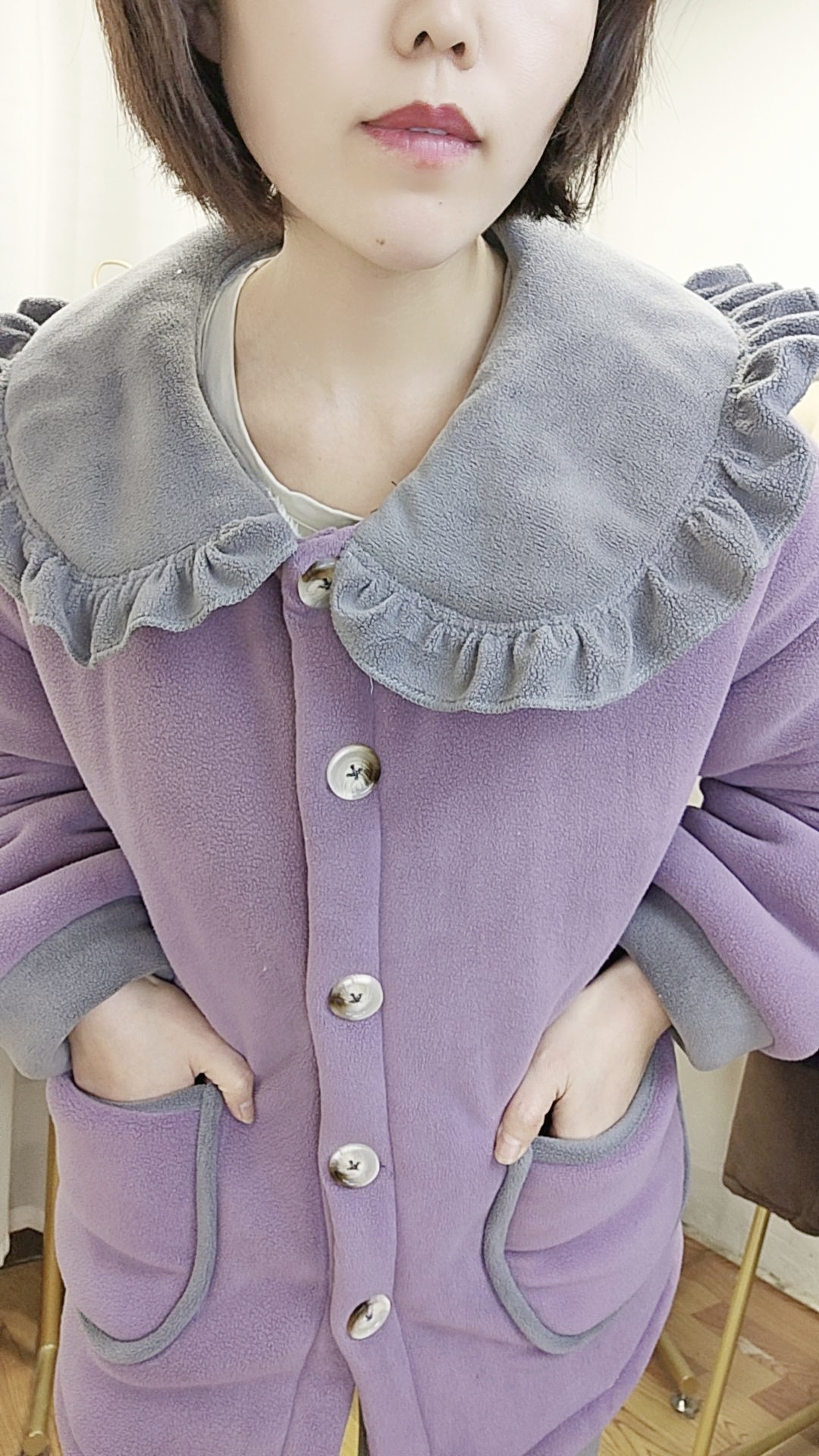 小香保暖套装娃娃领家居服 