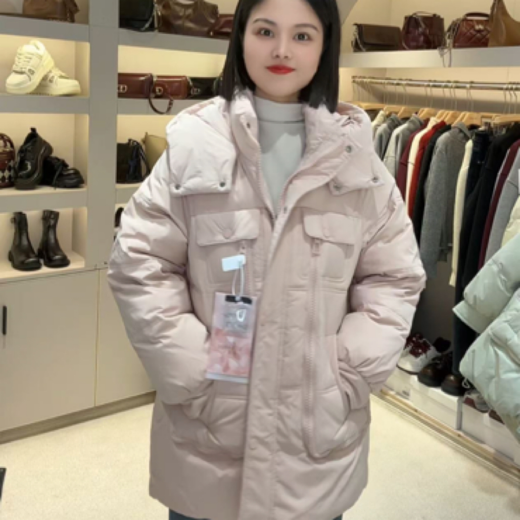 珍姐家大拉链戴帽子羽羽外套6669货号