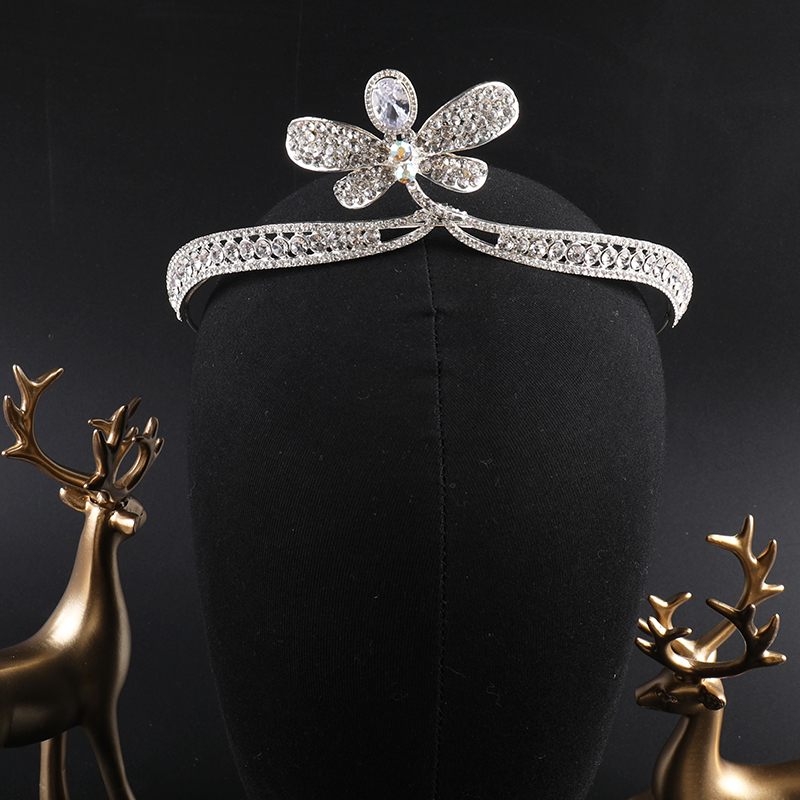 合金仿水晶婚庆饰品 00742新款韩式新娘蜻蜓皇冠精致婚礼礼服头饰