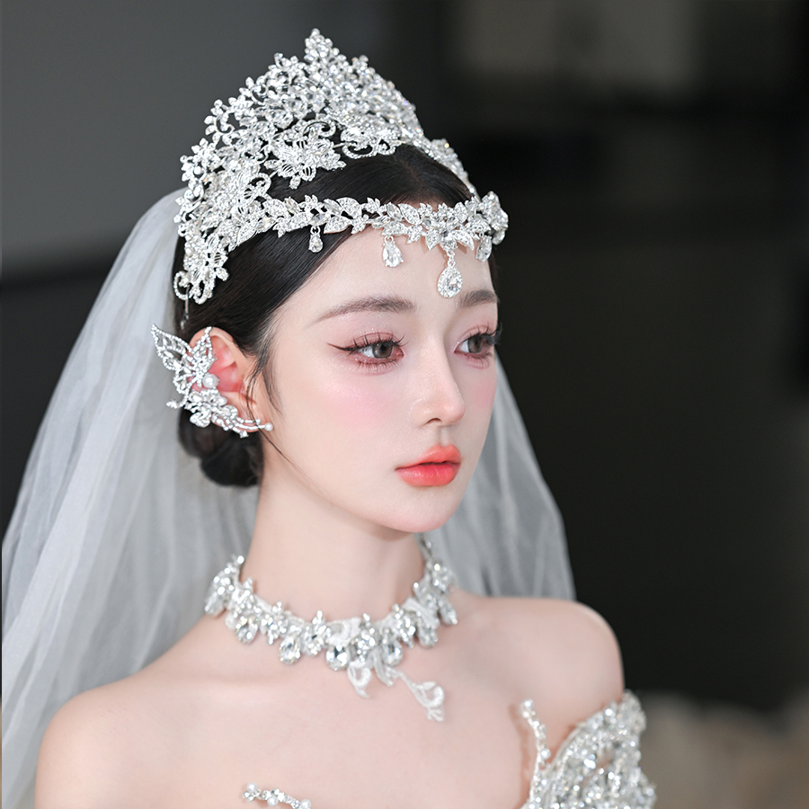 合金仿水晶婚庆饰品 00837新娘皇冠百搭简约公主皇冠婚服配饰头饰