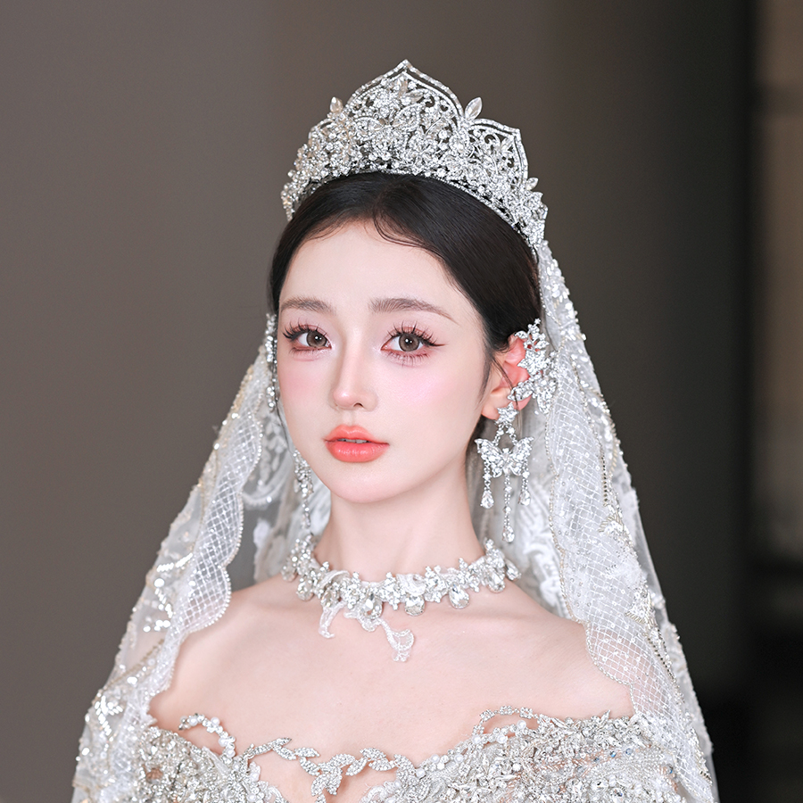 合金仿水晶婚庆饰品 00881新娘皇冠重工叠加公主皇冠婚服配饰头饰