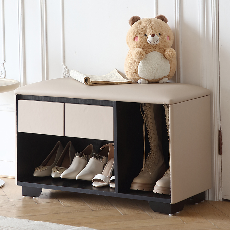 轻奢简约实木换鞋凳客厅进门鞋架可坐式穿鞋凳小户型软包长凳子