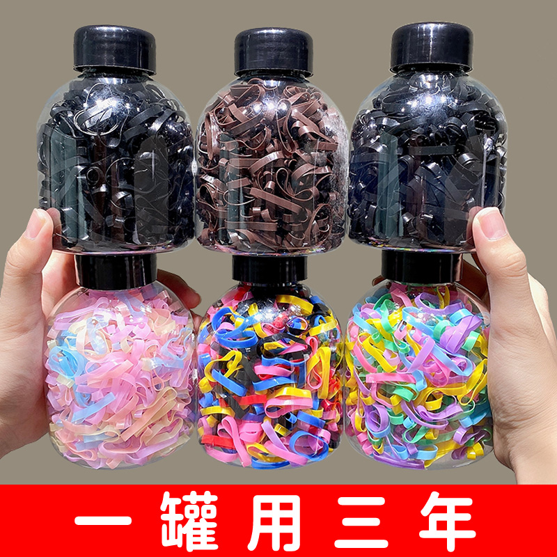 黑色一次性橡皮筋女扎头加粗加厚发圈高弹力耐用头绳