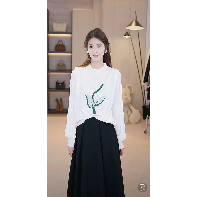 【张元一】花朵提花毛衣E524X18229