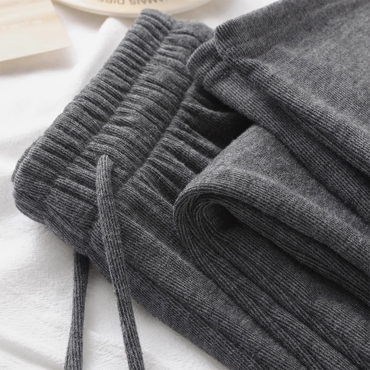 垂感绝了~巨显瘦！24新款小个子深灰加绒糯米裤女高腰窄版直筒长裤