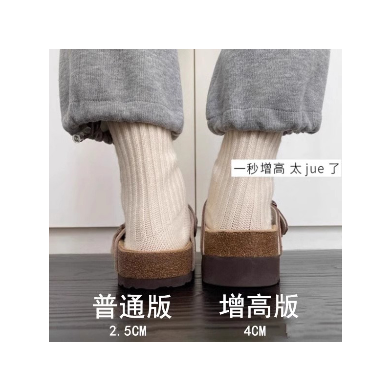 红蜻蜓勃肯鞋厚底真皮包头拖女秋冬两穿三喜全包日系钓鱼博肯半拖