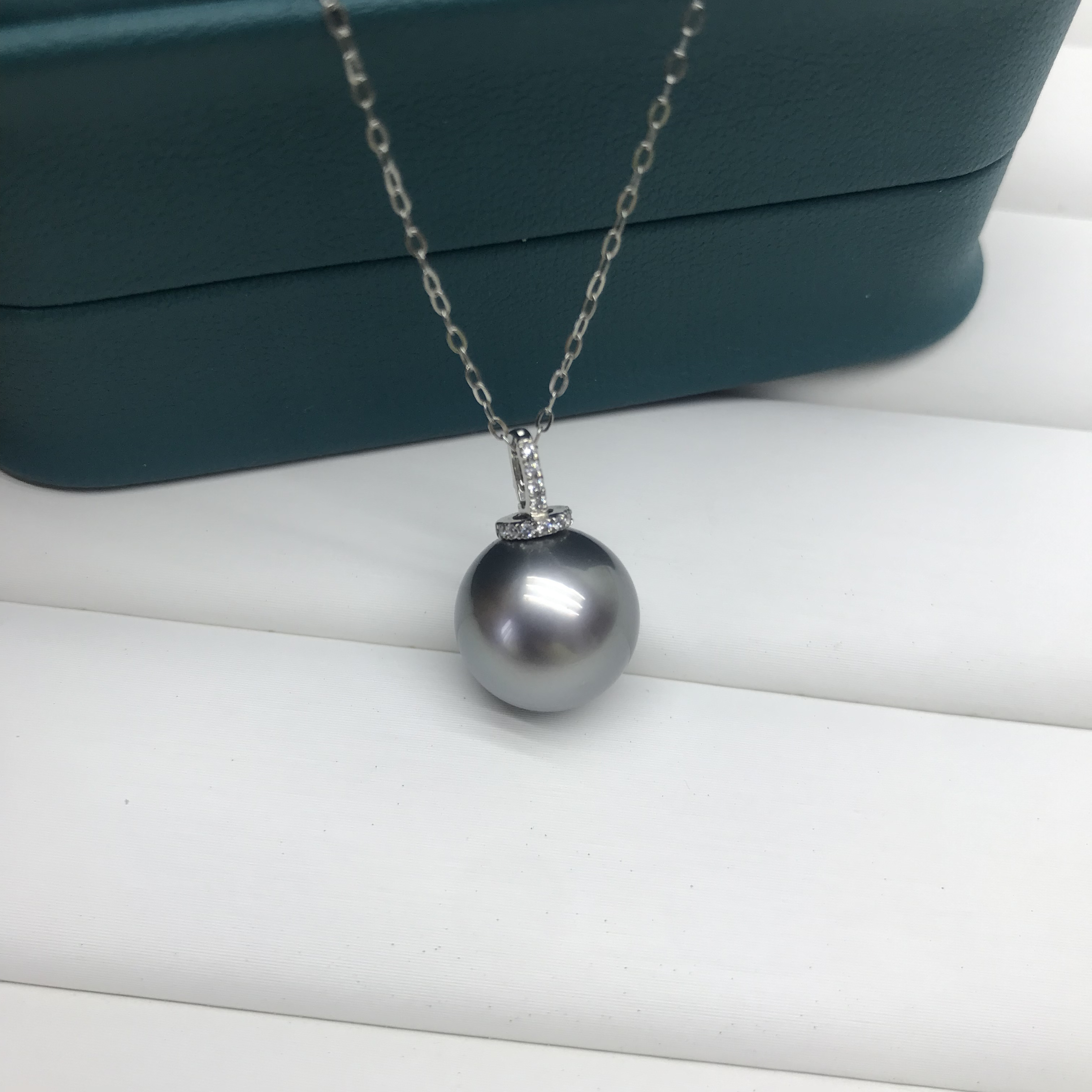 海水大溪地简单可掰扣吊坠18K金经典极光12-13mm（不含链）