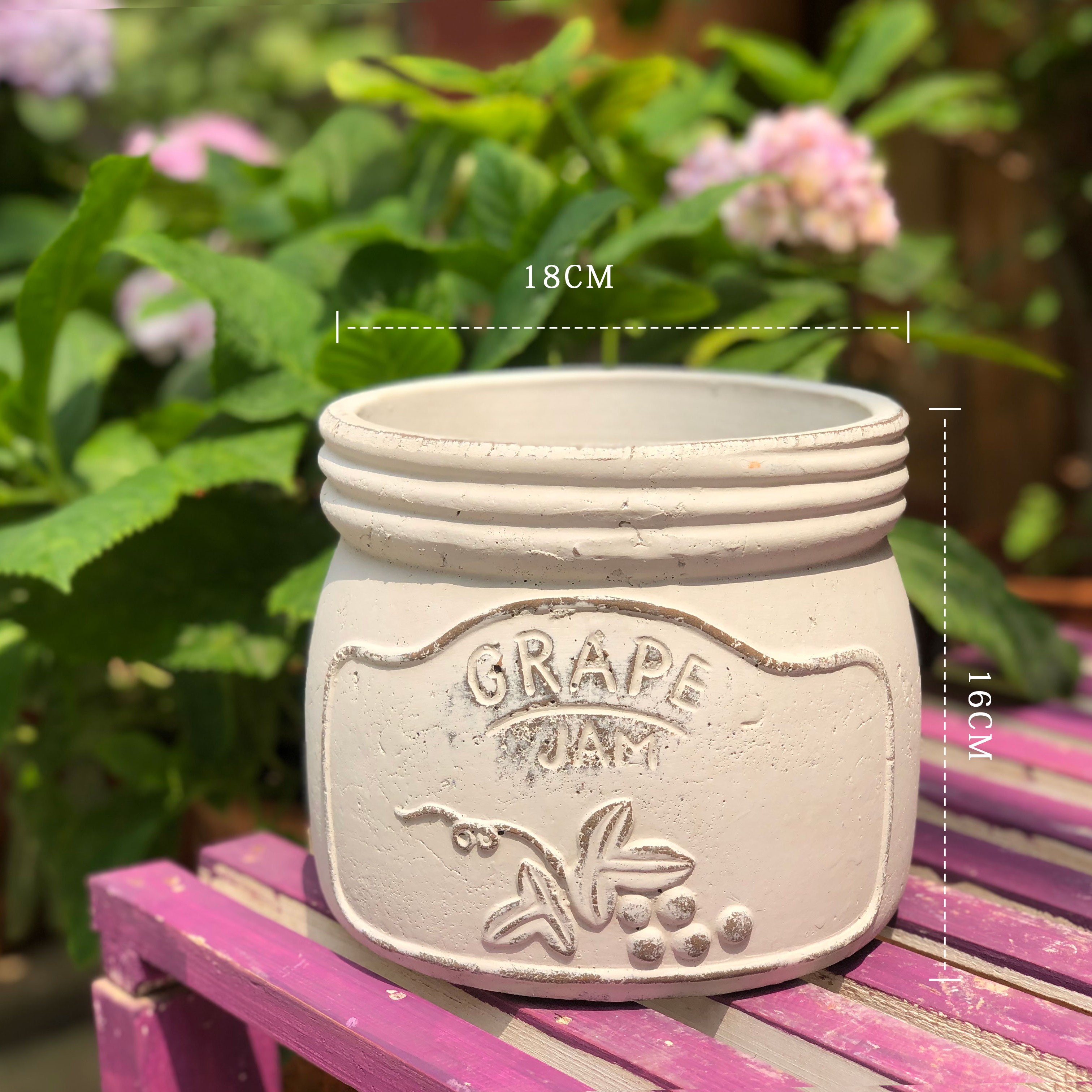 北欧红陶花盆粗陶手工红土浮雕花盆糖罐盆大口径透气复古外贸花盆
