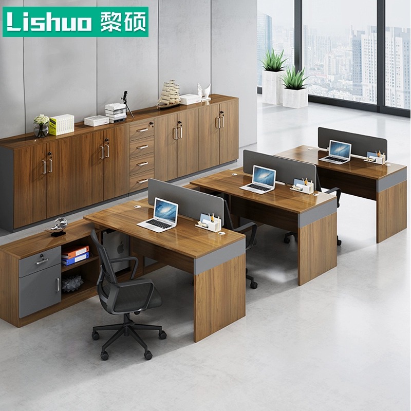 财务办公室桌椅组合4四人位6六职员卡座员工位双人电脑办公家具