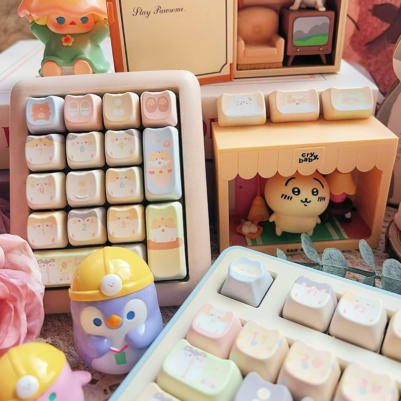 key cerberus鼠鼠日常mao高度客制化键盘键帽可爱键帽猫高度键帽