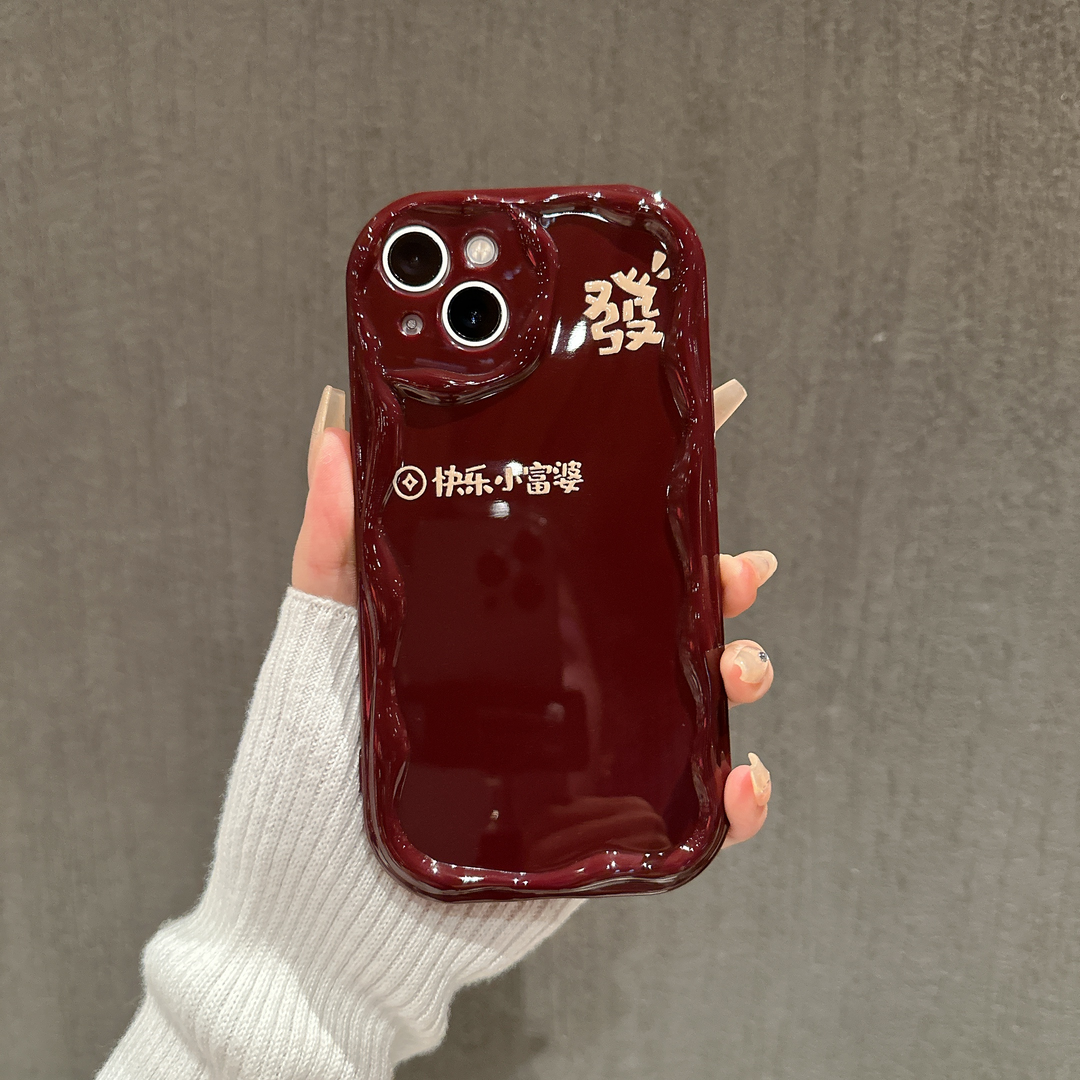 小富婆文字创意手机壳适用于苹果15小米vivo荣耀OPPO华为系列软套