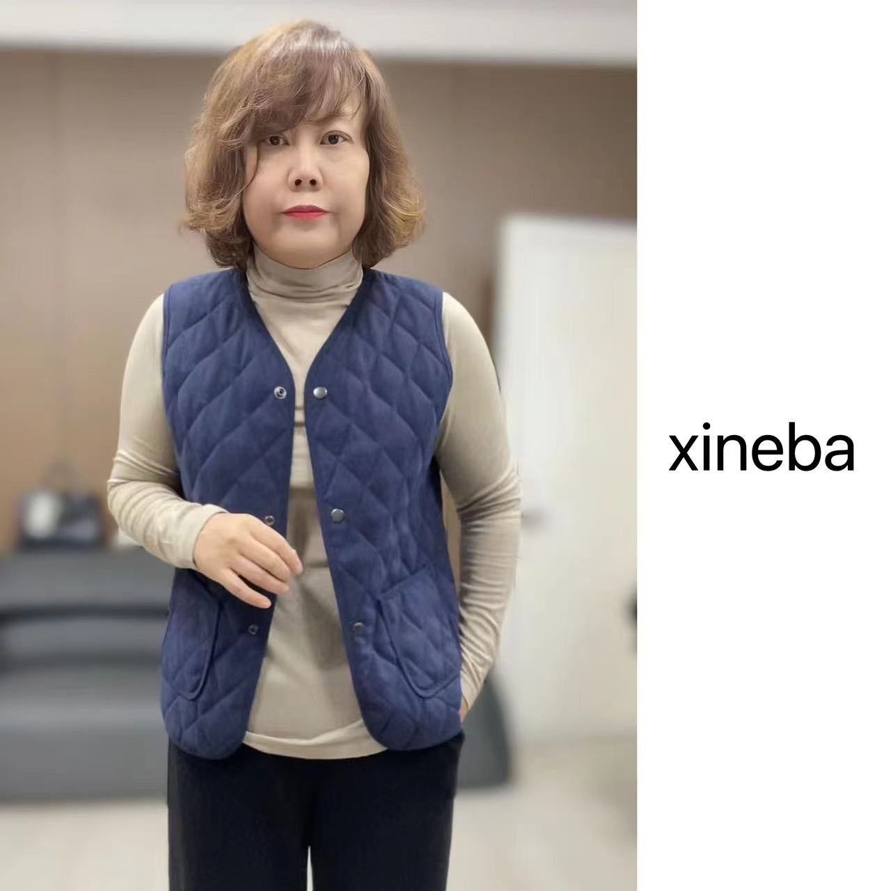 【xineba韩国鞋】夹棉马甲新款女士洋气休闲百搭舒适保暖简约无袖