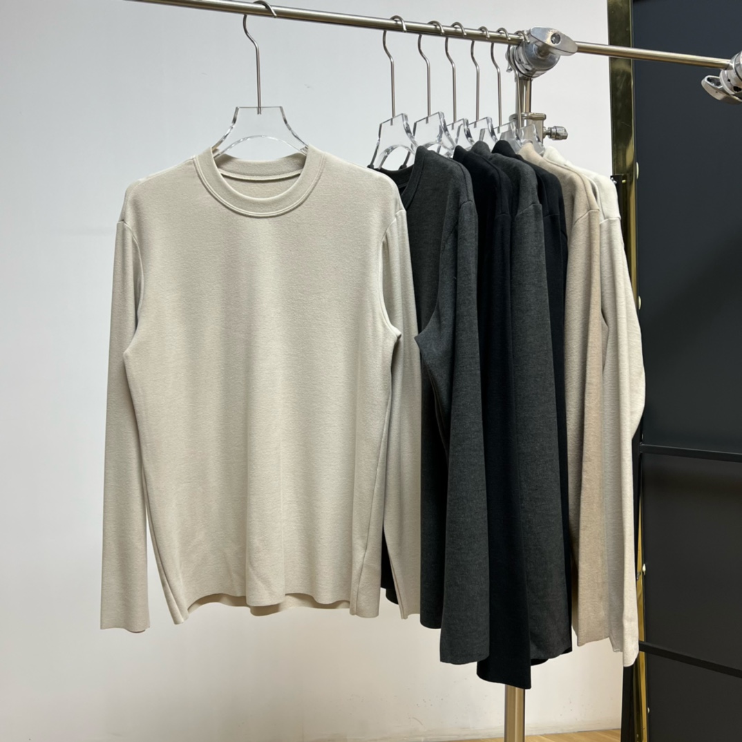 【商场货】X-147圆领半高领男士华绒打底衫百搭秋冬款保暖上衣T恤