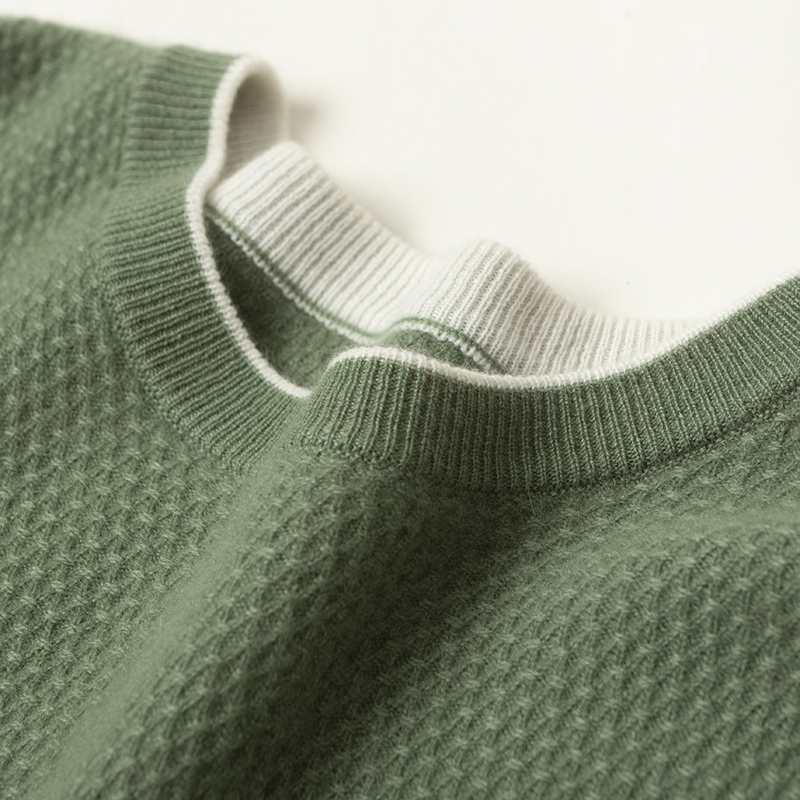 秋冬装纯山羊绒男士圆领套头打底针织衫纯色毛衣百搭保暖013Q