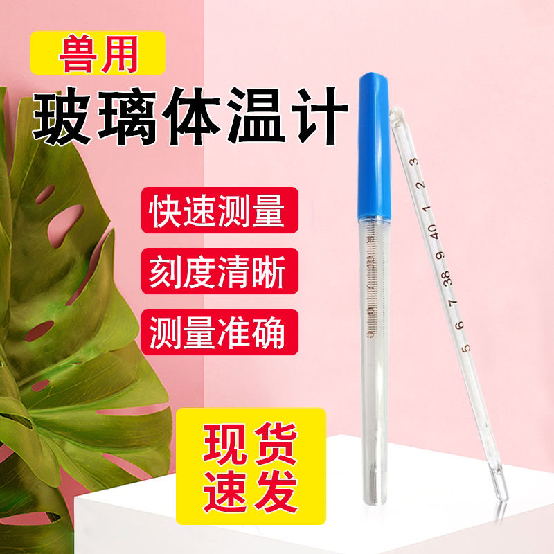 现货体温计水银使用兽用水银体温计动物肛门温度计防掉材质产品