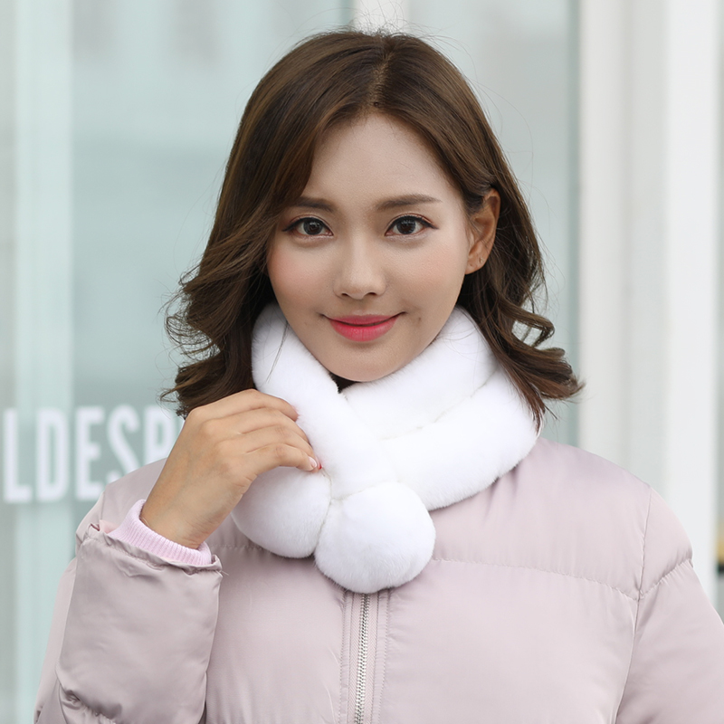 韩版围巾女冬季学生小清新毛毛围脖女毛绒皮草獭兔毛围脖女真毛