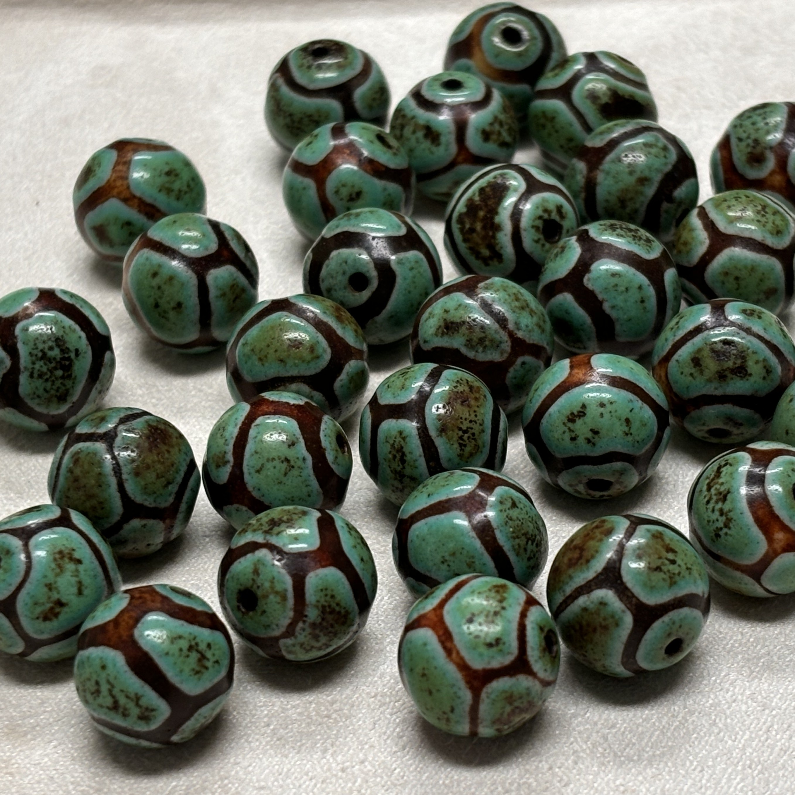 雪域青稞龟甲寿纹藏式玛瑙珠一颗(尺寸13.5mm,多样性发货一颗)