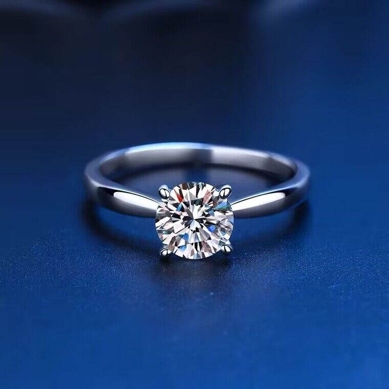 925银莫桑石戒指 〖经典四爪〗1.0-2ct高品质莫桑石/合成碳硅石