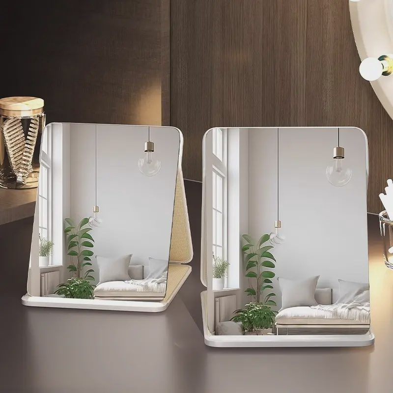 折叠便携化妆镜桌面卫生间台式小梳妆镜家用办公室宿舍卧室专用镜