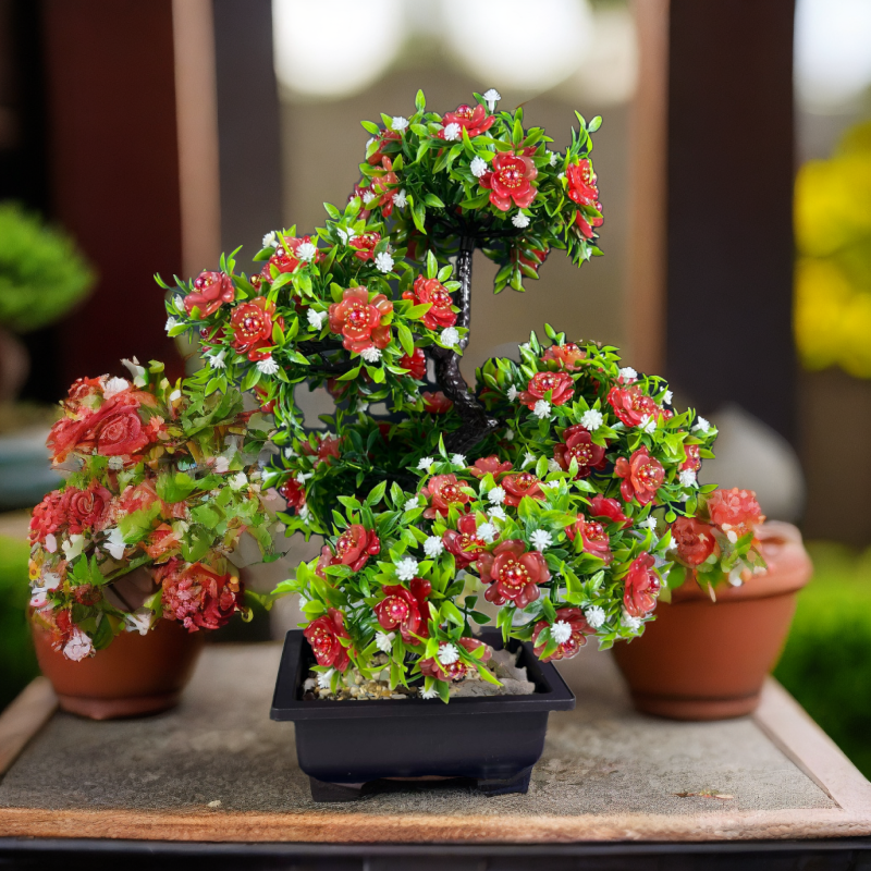 带〖花盆〗盆栽玫瑰新年家居摆件全套材料手工diy材料客厅上档次花