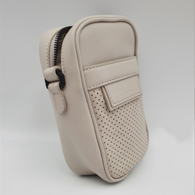 95新 BOTTEGA VENETA/葆蝶家 BV白色手机包DH10029休闲男士单肩包