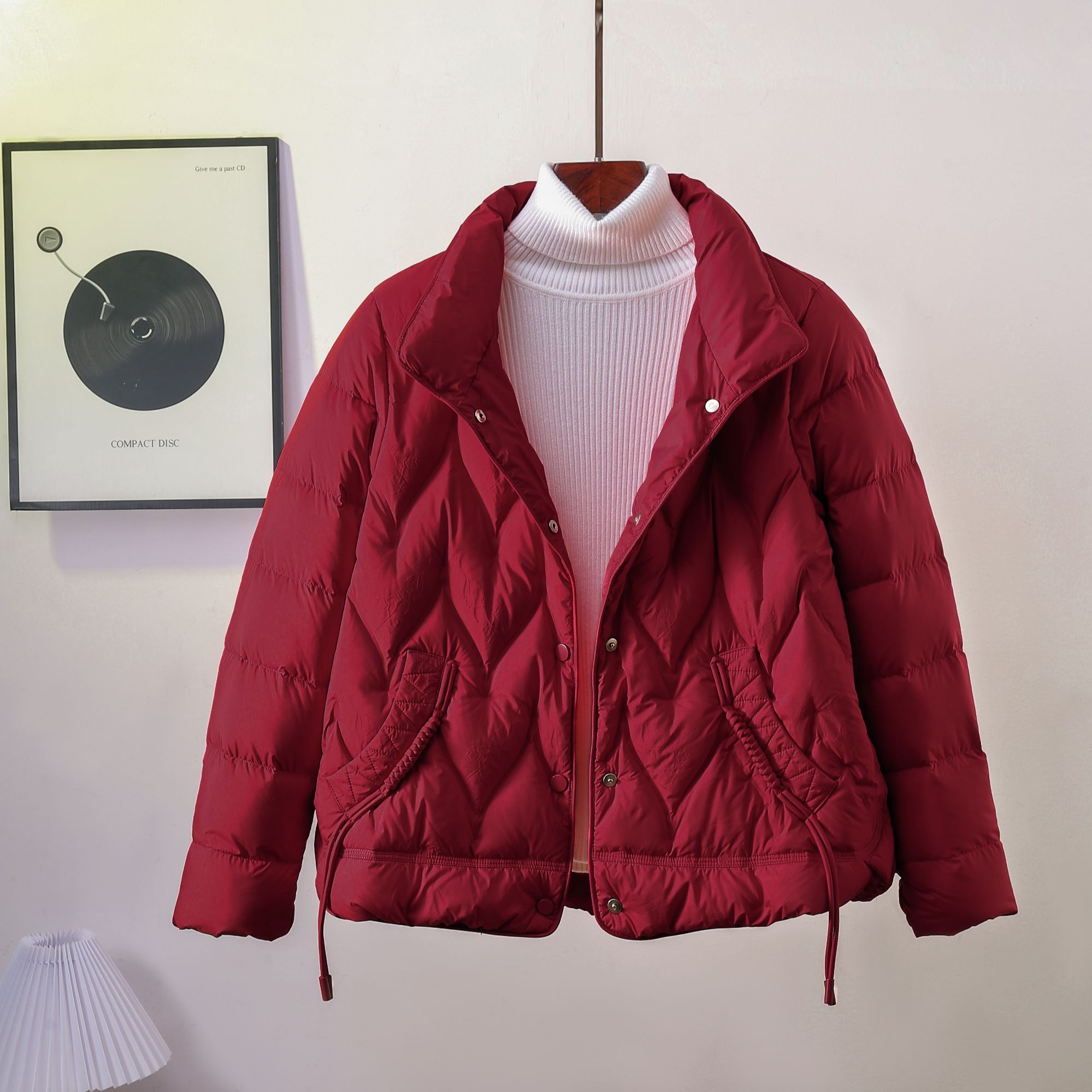 白鸭绒羽绒服女短款2024秋冬新款韩版立领小个子时尚百搭保暖外套