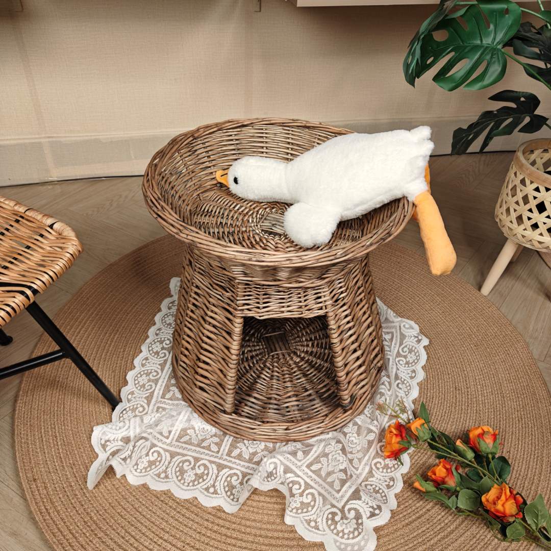 柳编猫窝宠物窝复古装饰高级ins风日式藤编手工结实耐用天然环保