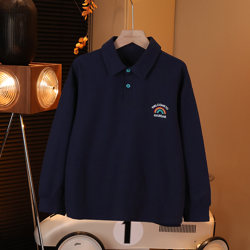 现货 班贝纳【彩虹刺绣polo衫】男童洋气休闲上衣秋装儿童宽松C2589