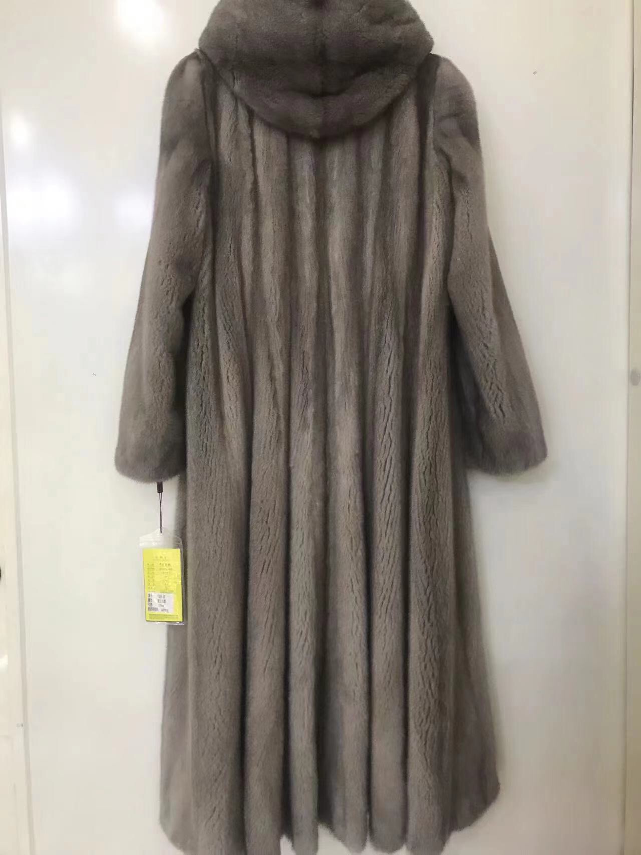 120银兰十字原色全穿刀工艺大摆女款帽款大衣