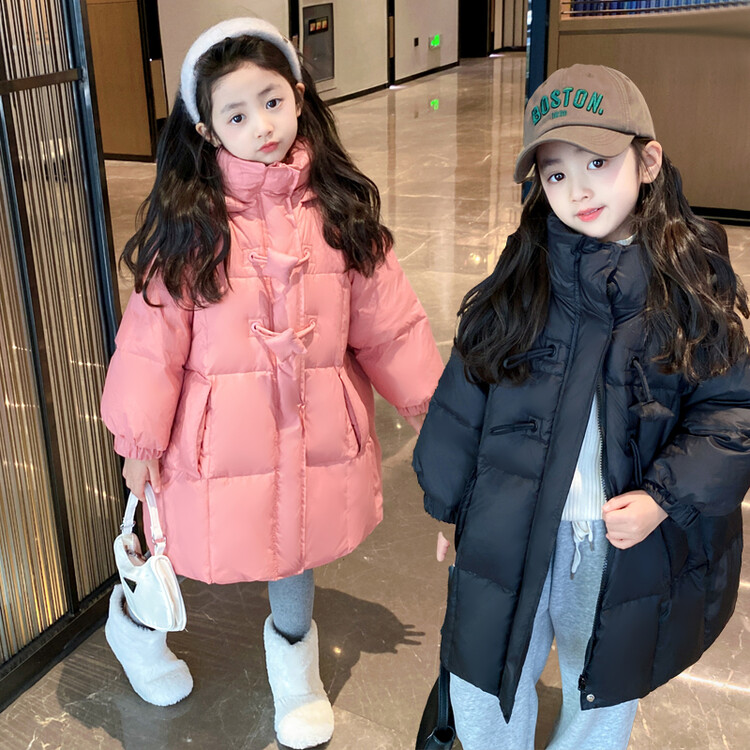 女童羽绒服加厚冬季2023新款洋气棉衣小女孩时尚加厚中长款儿童外