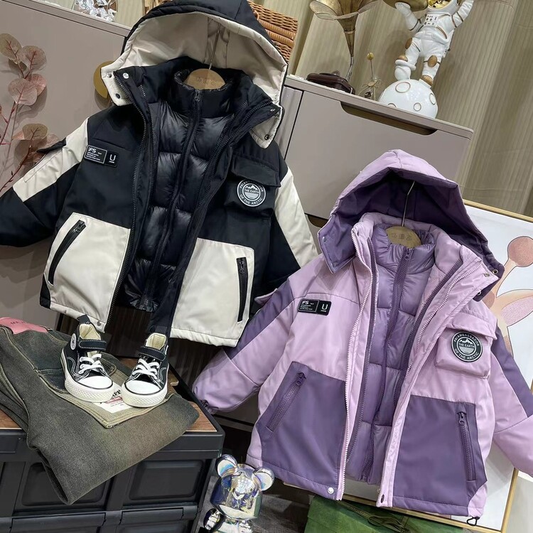 女童棉服冬季2023新款洋气儿童时尚保暖内胆女大童三合一冲锋衣潮