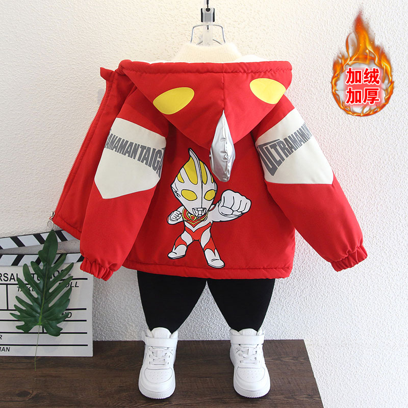 棉袄冬装童装男童秋冬款外套新款儿童洋气加绒加厚休闲棉服中大童