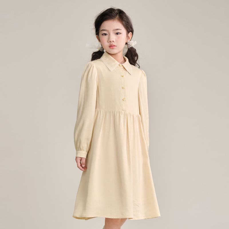 1070女童连衣裙套装春秋款2024新款女大童春季马甲儿童春节拜年服