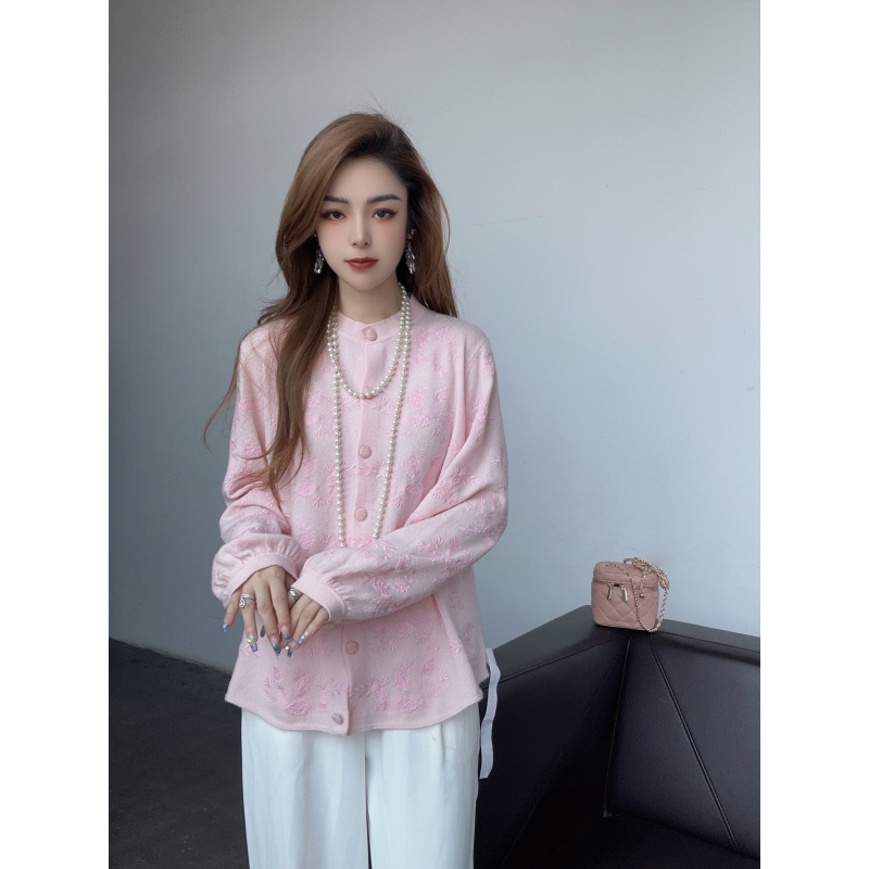 【一绣千年】241043名媛气质风手工刺绣款羊绒衫轻国风时尚百搭