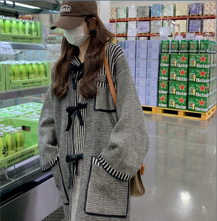 【百分百山羊绒】241617韩版休闲款绑带连帽开衫双口袋款休闲气质风