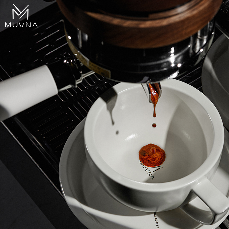MUVNA慕威纳意式卡蕾latte咖啡陶瓷拿铁杯280ml压纹艺术咖啡杯