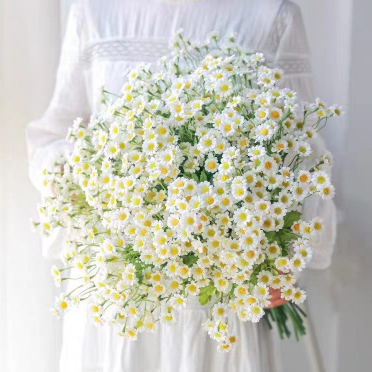 30头洋甘菊小雏菊野菊仿真花绢花假花婚庆家饰摆件装饰厂家批发