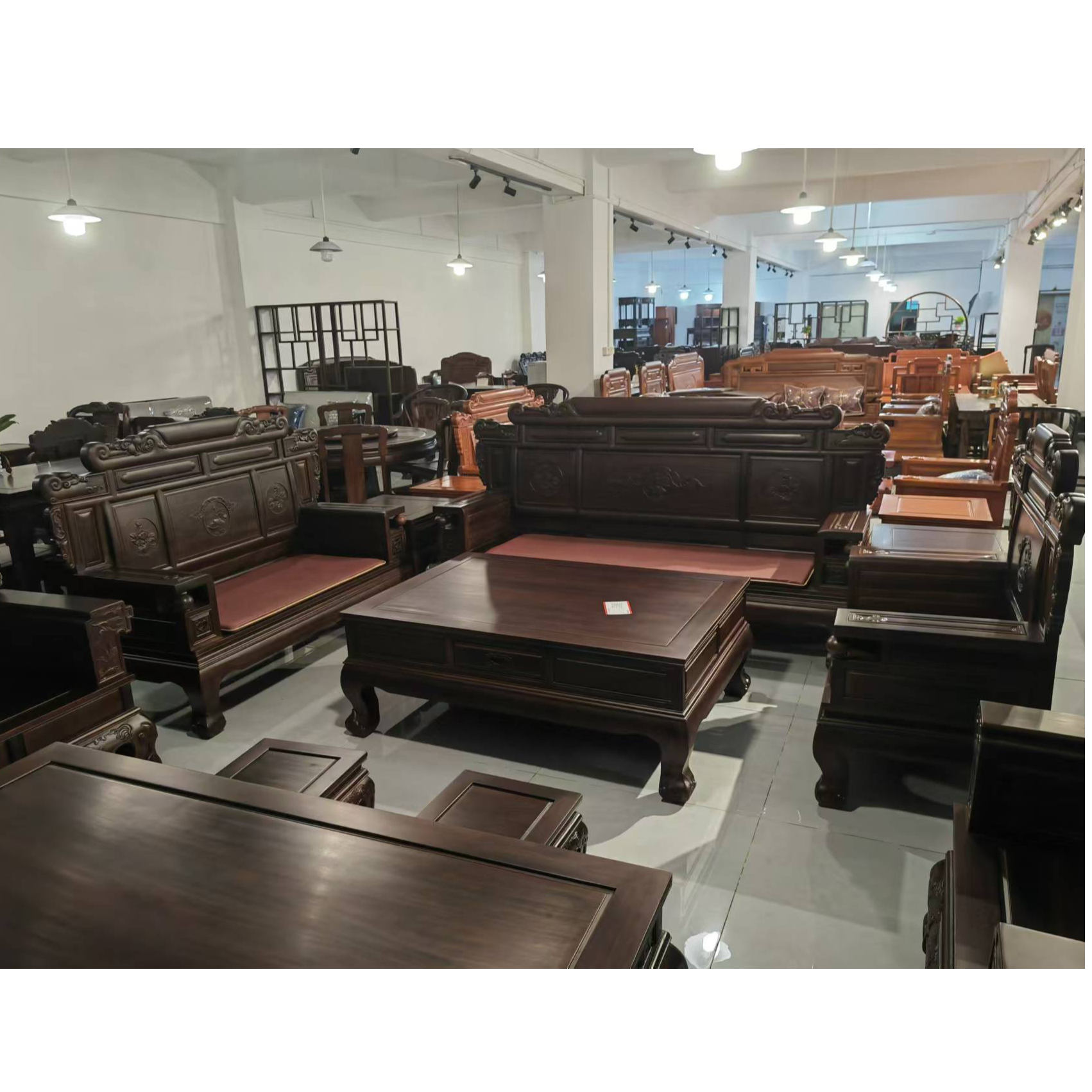 实木古典1+2+3六件套荷花沙发