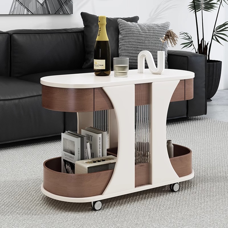 创意茶几客厅家用沙发边几轻奢高级感可移动玄关边几小推车网红款
