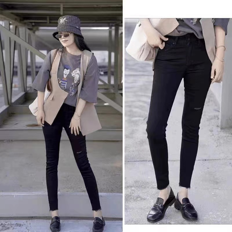 美丽家欧货显瘦百搭时尚牛仔小脚裤（7729）