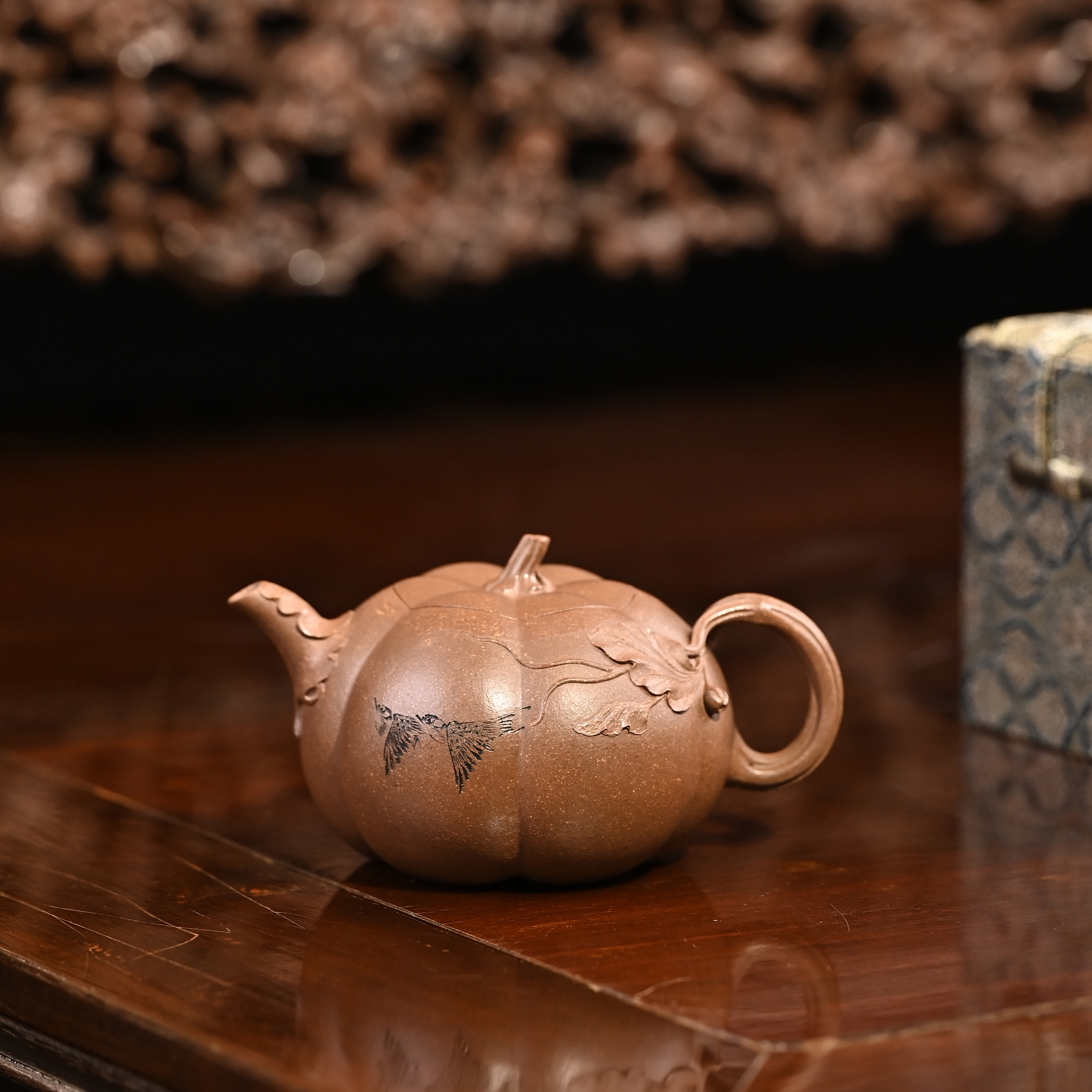 范倩雯作品《玲珑金瓜壶》  老段泥 350cc