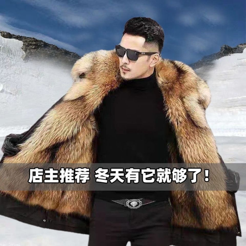 男士中长款加厚保暖派克