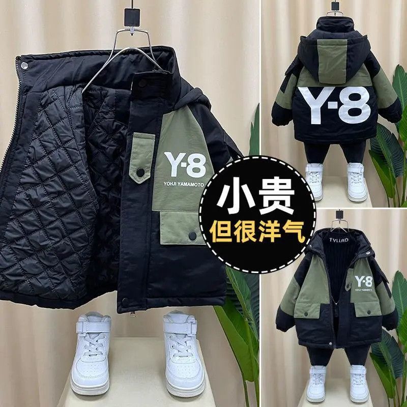 2023童装男童加绒百搭棉服新款爆款冬装洋气棉袄外套儿童加厚棉衣