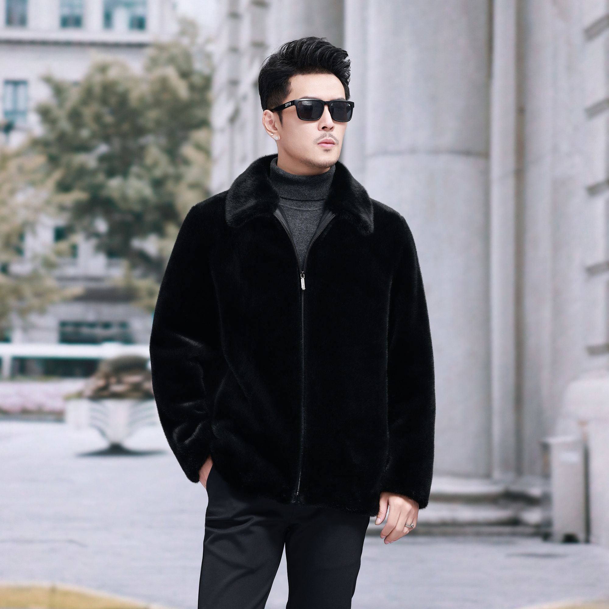  2024秋冬新款高端商务户外休闲时尚男士短外套